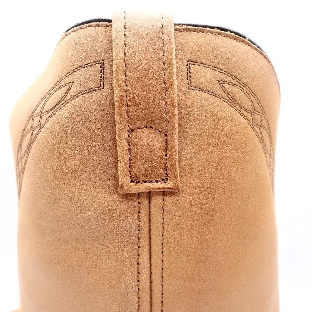Laredo Y2K Western Boots Mens 12 D Tan Brown Leather Work Cowboy 2104 NIB